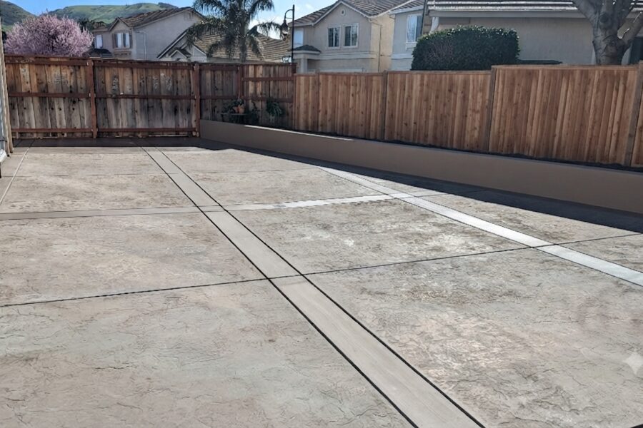 Decorative stamped concrete patio
